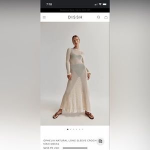 OPHELIA NATURAL LONG SLEEVE CROCHET MAXI DRESS